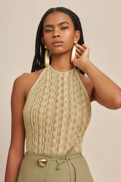 Tops>Cult Gaia AALIA KNIT TOP - Beach Combo