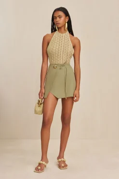 Tops>Cult Gaia AALIA KNIT TOP - Beach Combo