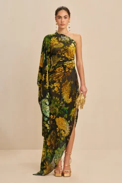 Gowns|Dresses>Cult Gaia ADIRA GOWN - Green Multi