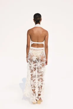 Bottoms|Knits>Cult Gaia AMINA CROCHET SKIRT - Off White