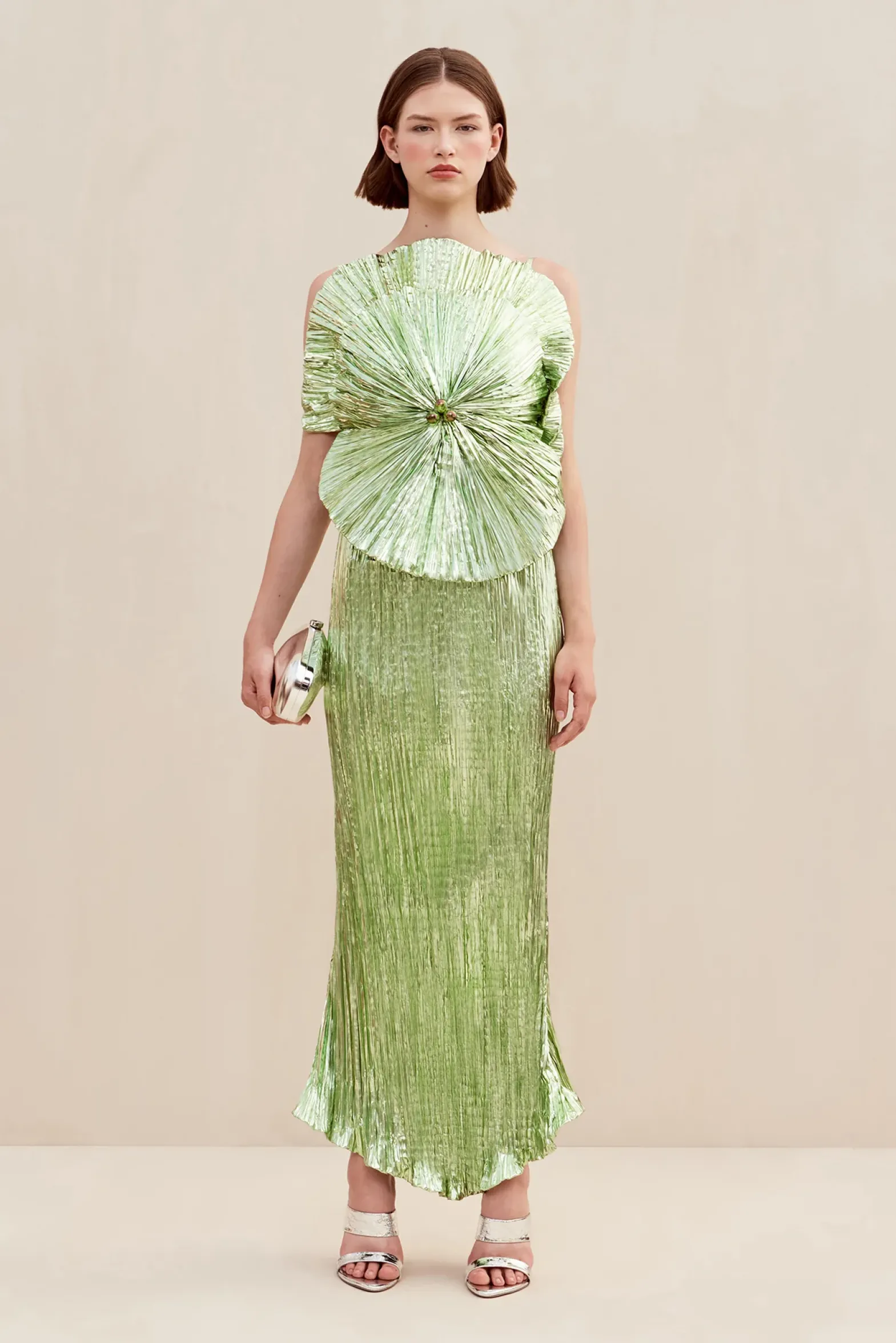 Sets|Tops>Cult Gaia ANTHOS TOP - Spearmint Metallic