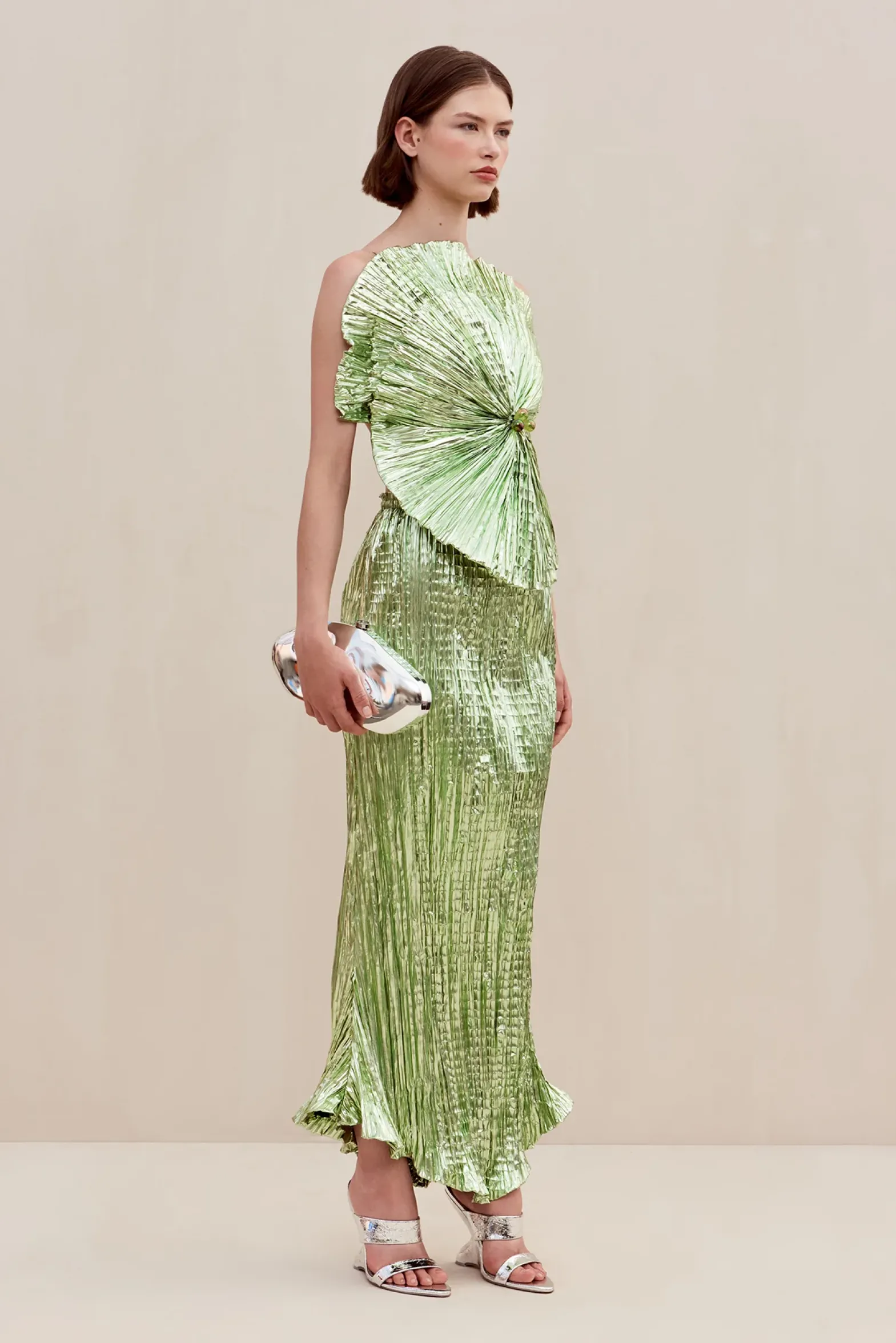 Sets|Tops>Cult Gaia ANTHOS TOP - Spearmint Metallic