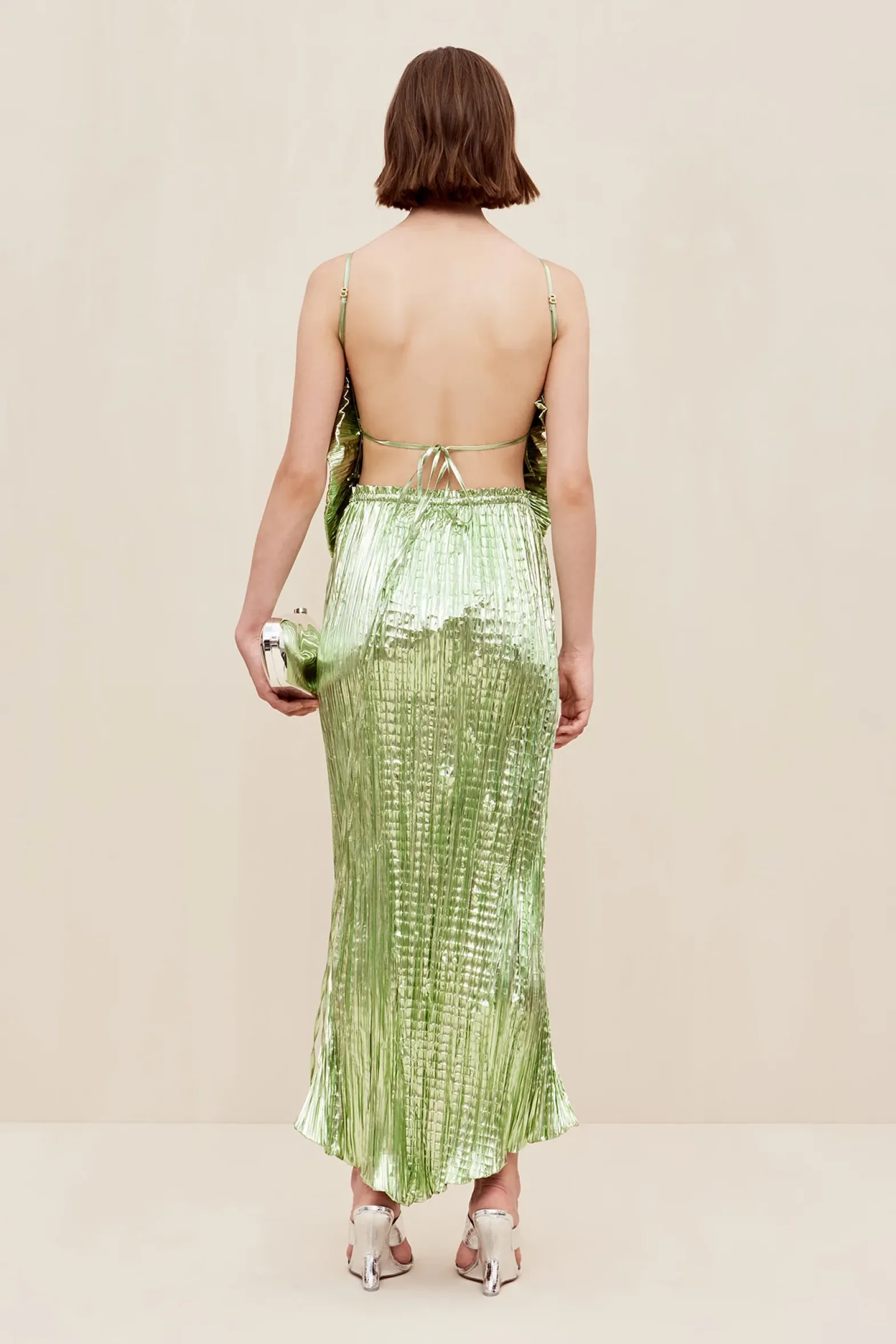 Sets|Tops>Cult Gaia ANTHOS TOP - Spearmint Metallic