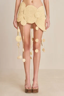 Bottoms>Cult Gaia ANYA SKIRT - Natural