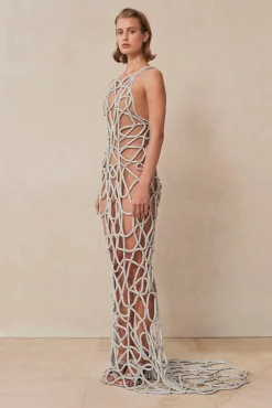 Gowns>Cult Gaia ARYA RHINESTONE GOWN - Clear
