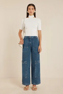 Tops|Knits>Cult Gaia BRIANNA KNIT TOP - Off White