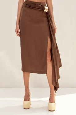 Bottoms>Cult Gaia CAROLINE SKIRT - Affogato