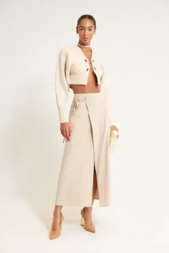 Tops|Knits>Cult Gaia CASELLA KNIT CARDIGAN - Off White