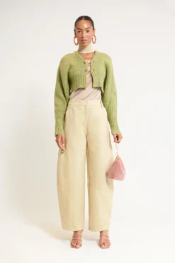 Tops|Knits>Cult Gaia CASELLA KNIT CARDIGAN - Pine