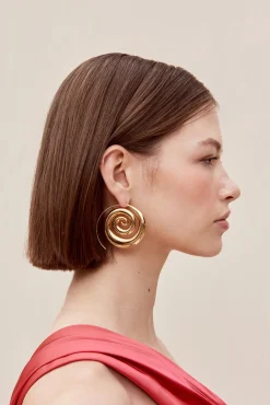 Earrings|Jewelry>Cult Gaia CASSIA EARRING - Shiny Brass