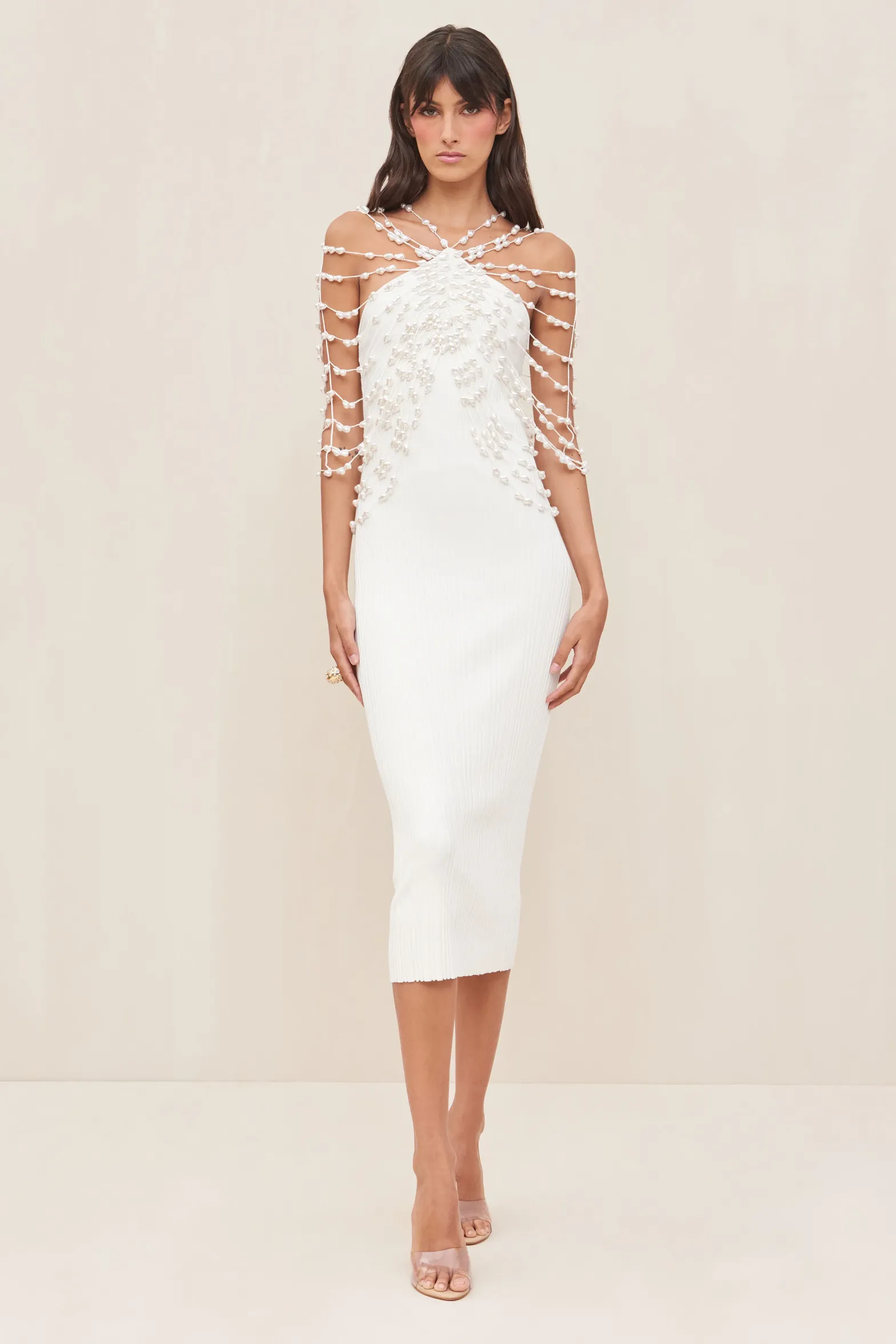Knits|Dresses>Cult Gaia CECELIA KNIT DRESS - Off White
