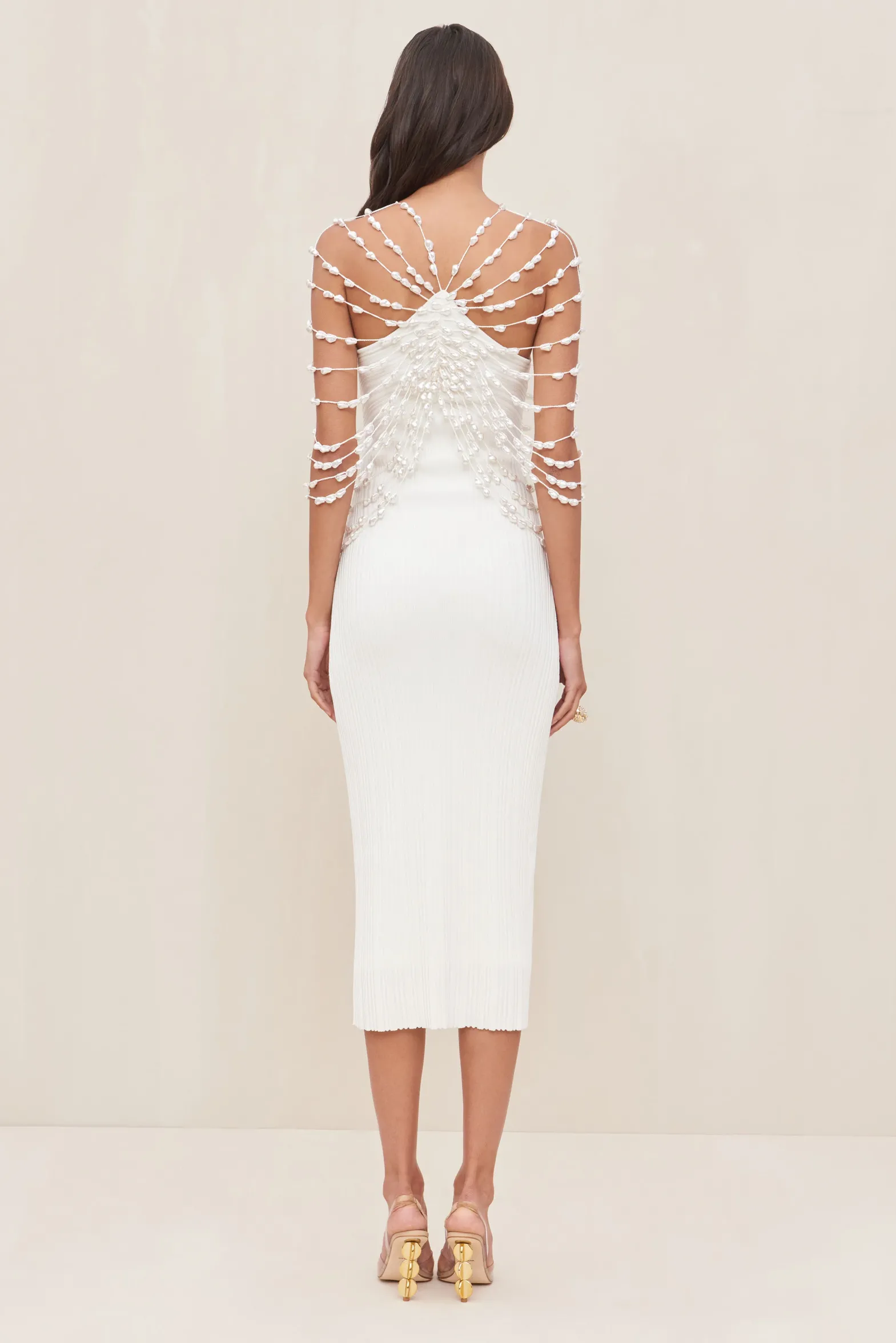Knits|Dresses>Cult Gaia CECELIA KNIT DRESS - Off White
