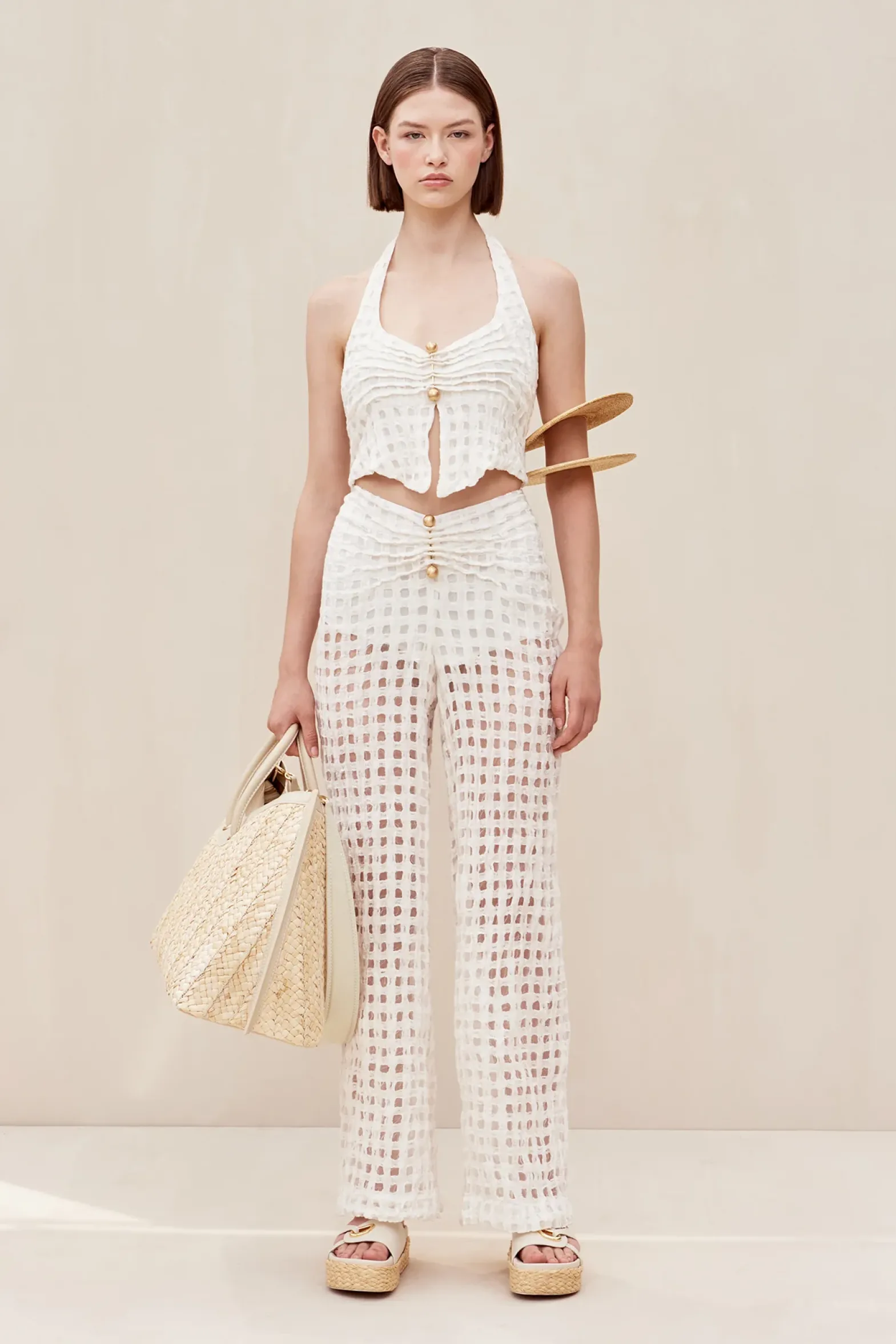 Sets|Bottoms>Cult Gaia CELYSE PANT - Off White