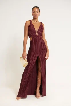 Gowns>Cult Gaia DAVIDA GOWN - Maroon Peak