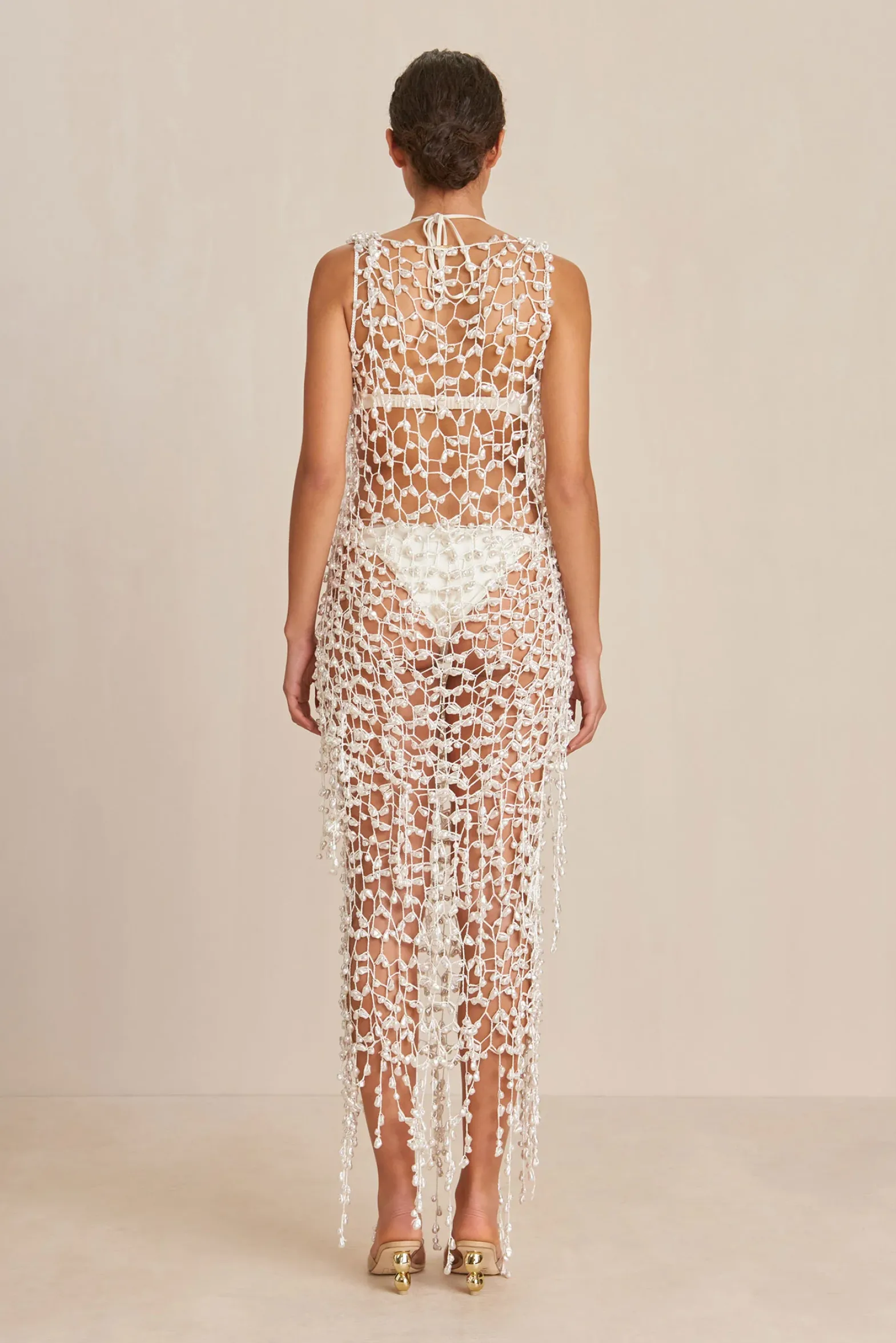 Cover Ups|Bottoms>Cult Gaia FAITH CROCHET SKIRT - Off White