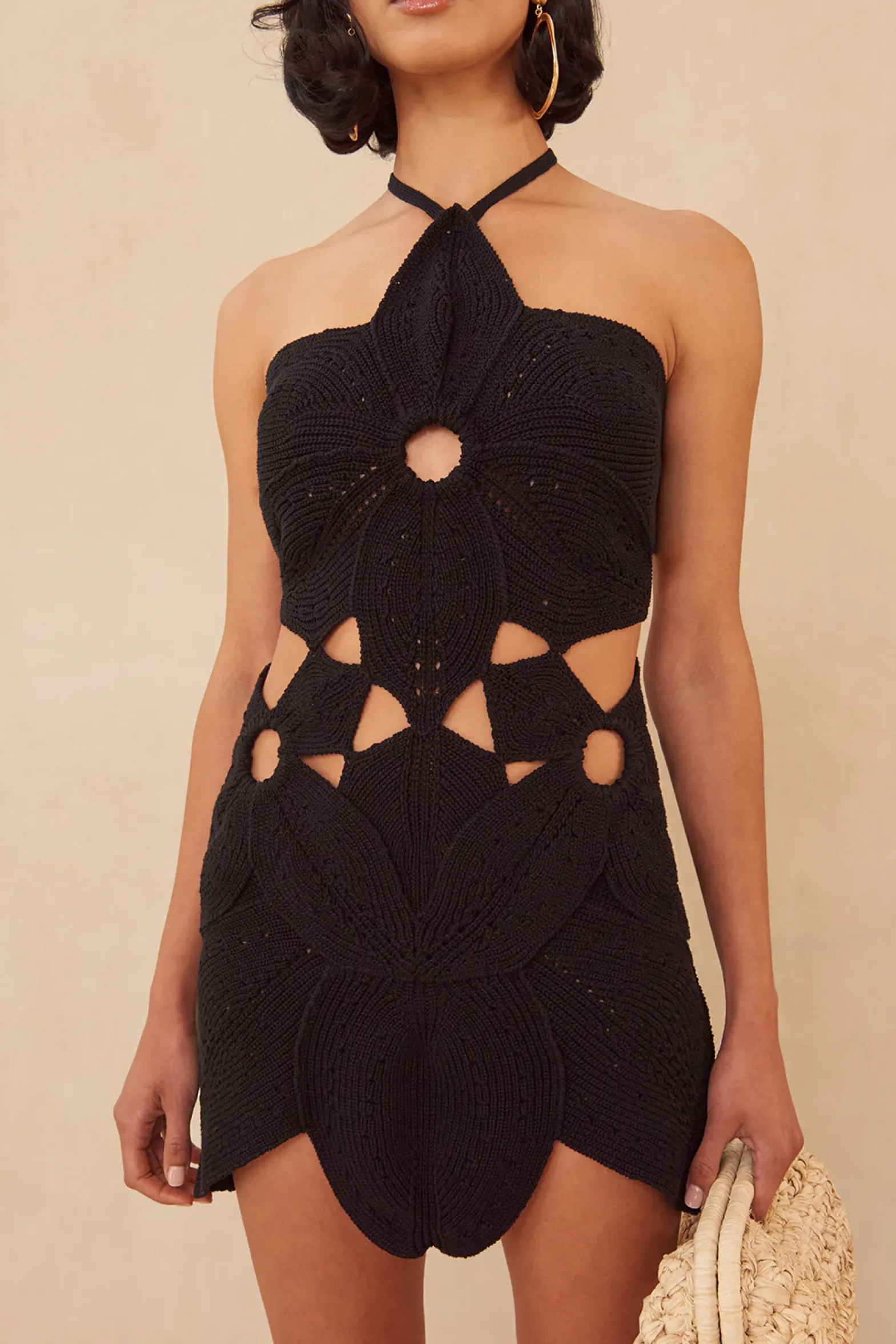 Knits>Cult Gaia FLOREANA KNIT DRESS - Black