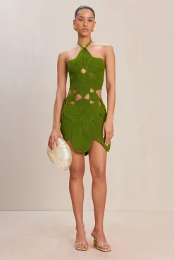 Knits|Dresses>Cult Gaia FLOREANA KNIT DRESS - Olea