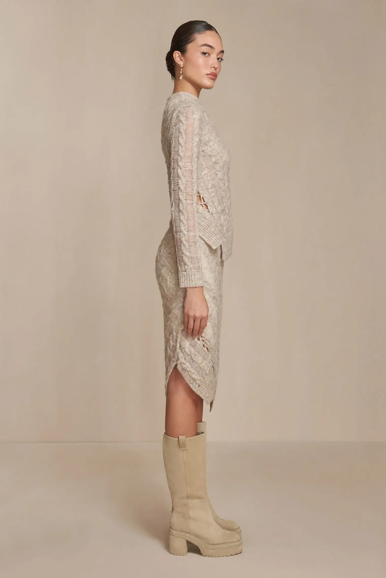 Sets|Tops>Cult Gaia GARNET KNIT TOP - Tawn Multi