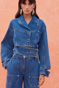 Outerwear>Cult Gaia GEORGIA JACKET - Indigo