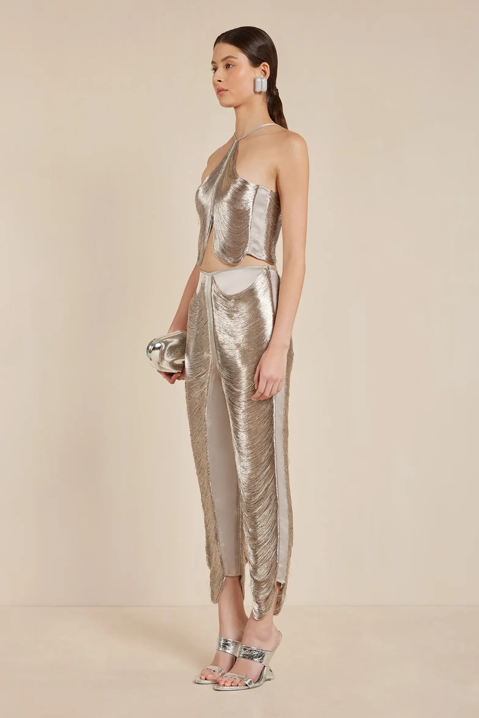 Bottoms>Cult Gaia ILLARIA PANT - Silver