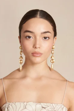 Earrings|Jewelry>Cult Gaia ILLENE EARRING - Brushed Brass