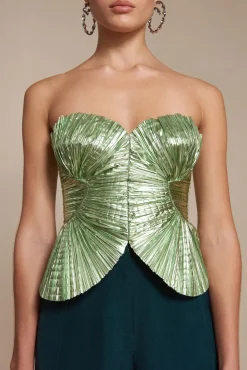 Tops>Cult Gaia JACE TOP - Spearmint Metallic