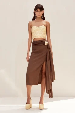 Tops>Cult Gaia JACIRA TOP - RAFFIA Natural