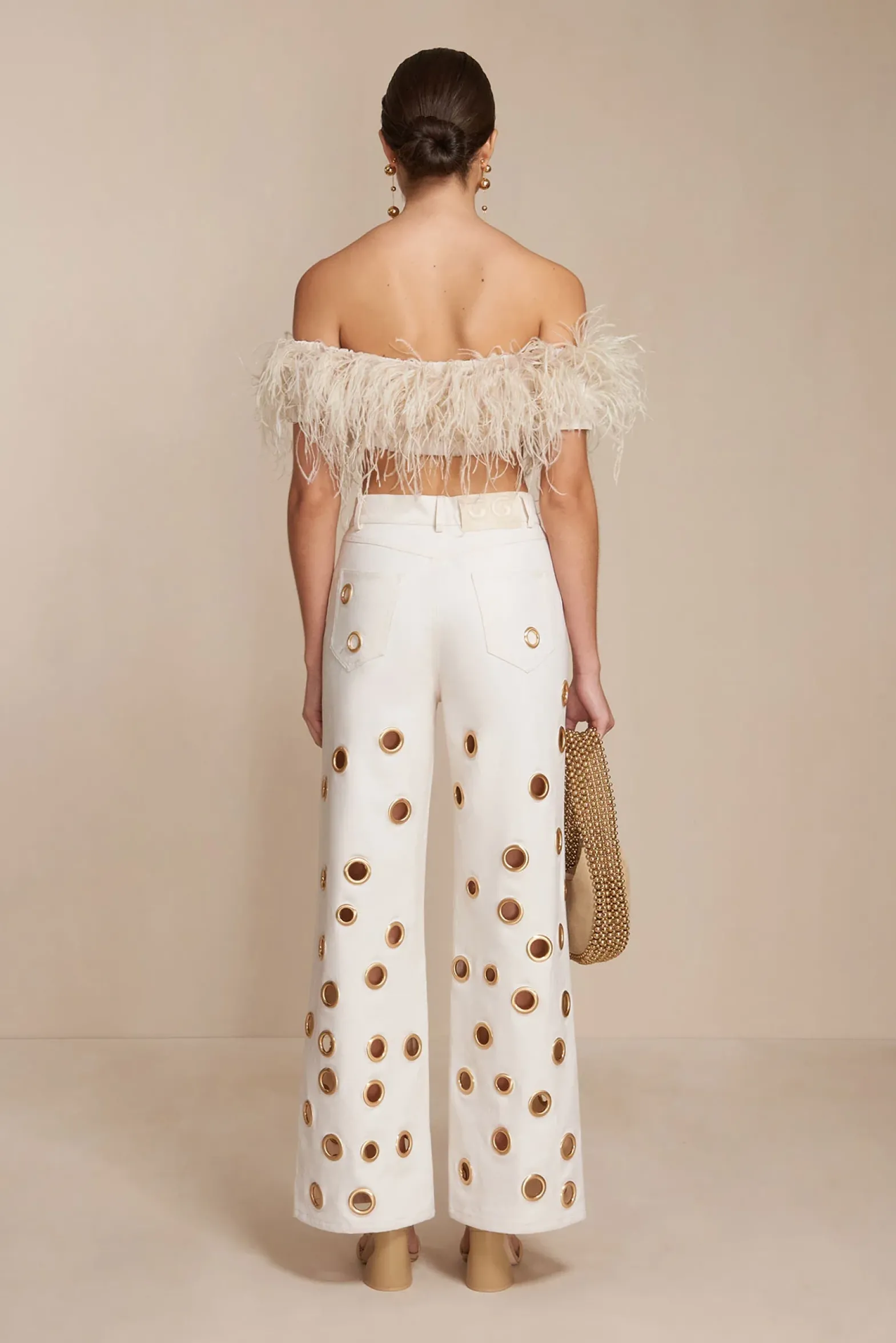 Bottoms>Cult Gaia JAIDEN PANT - Indu Ecru