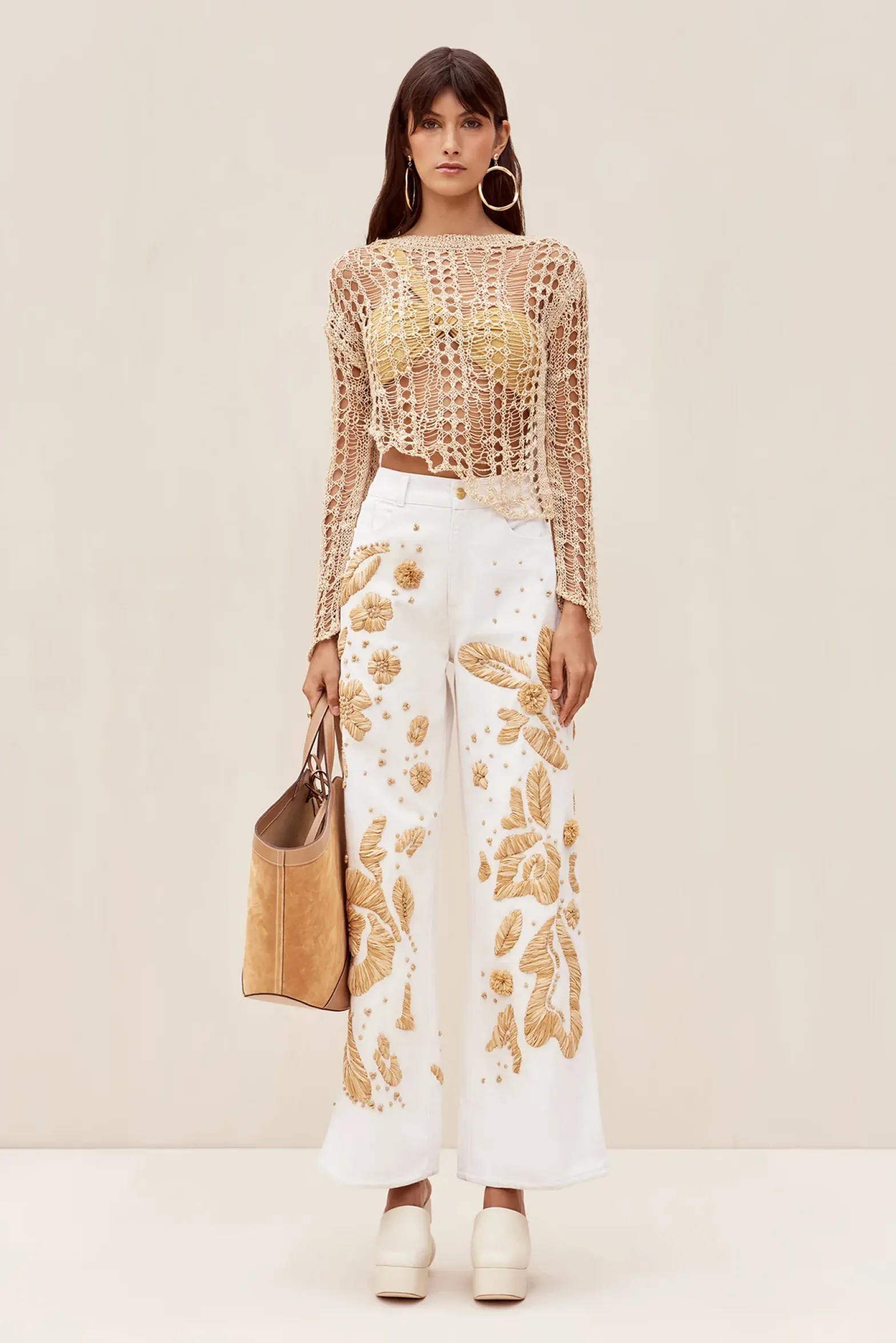 Bottoms>Cult Gaia JARLI PANT - Indu Ecru