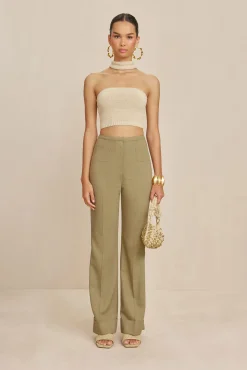 Bottoms>Cult Gaia LINDSEY PANT - Tea