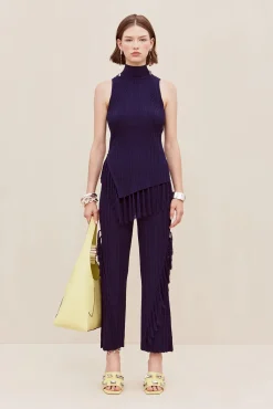 Sets|Bottoms>Cult Gaia MAUDE KNIT PANT - Evening Blue