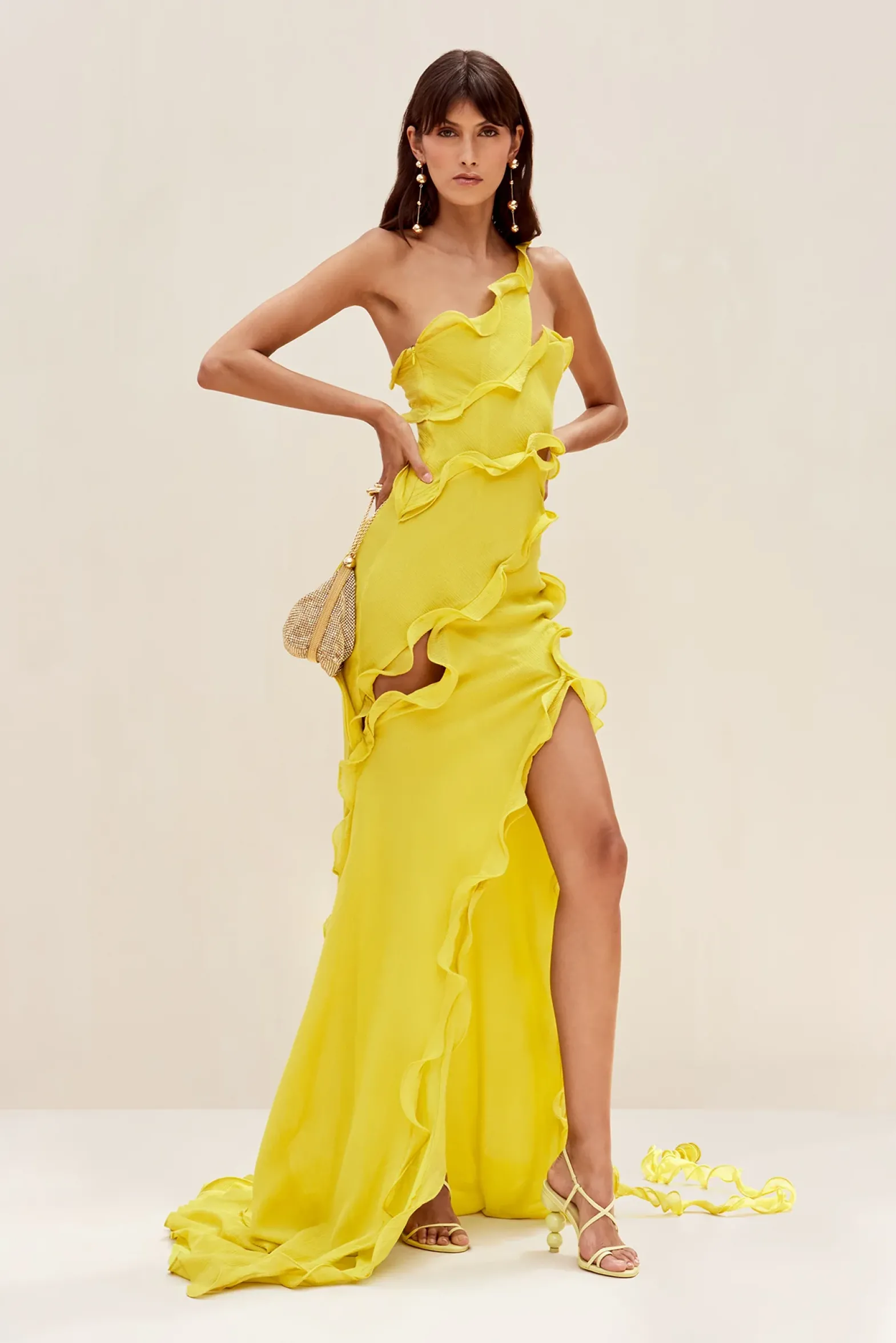 Gowns|Dresses>Cult Gaia MICOLA GOWN - Limoncello