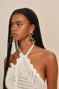 Earrings|Jewelry>Cult Gaia MORGAN EARRING - Shiny Brass