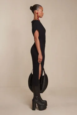 Knits>Cult Gaia NAUNET KNIT DRESS - Black
