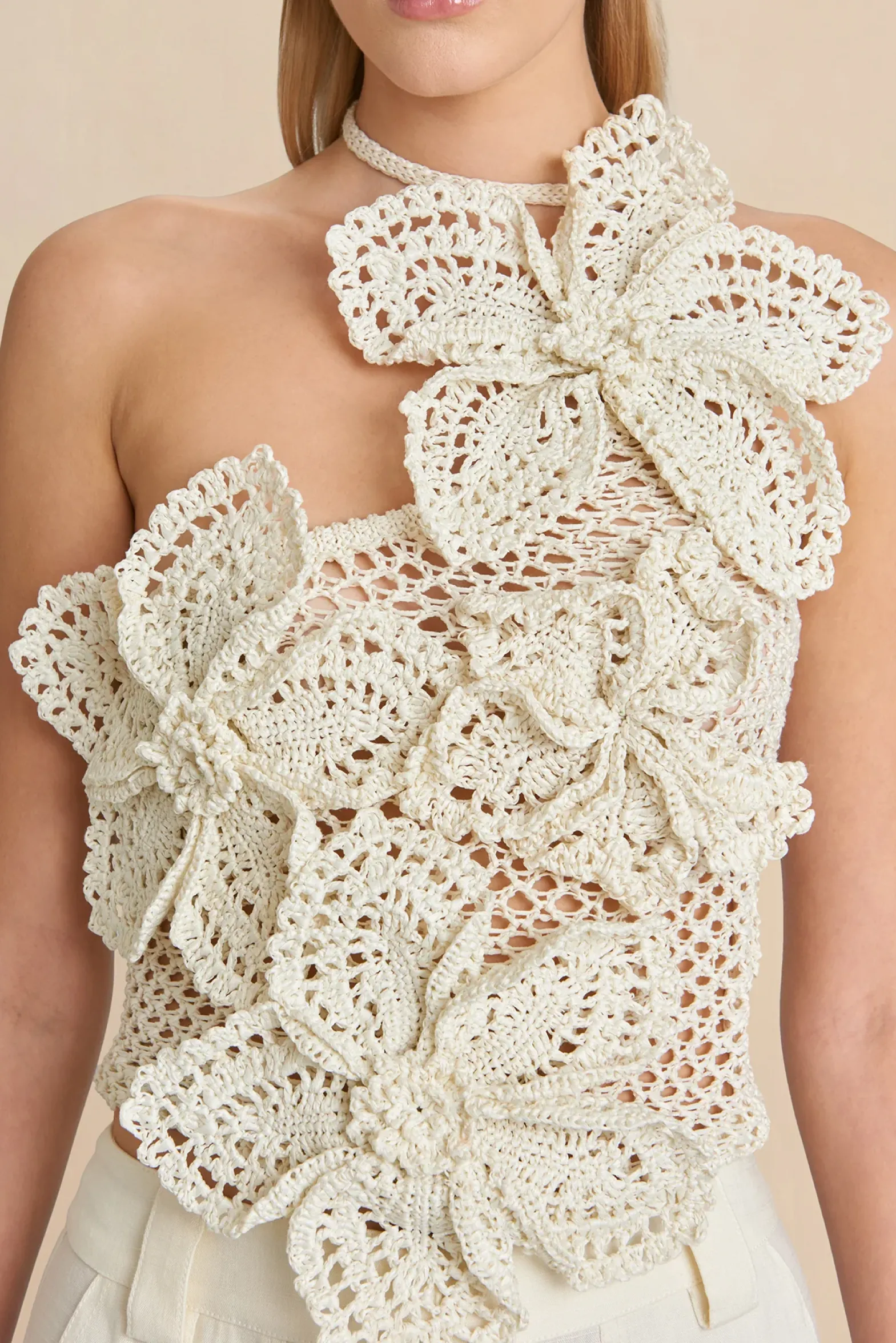Tops>Cult Gaia NAZANIN CROCHET TOP - Off White