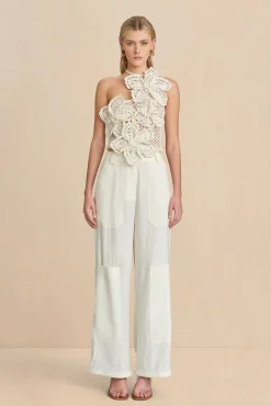 Tops>Cult Gaia NAZANIN CROCHET TOP - Off White