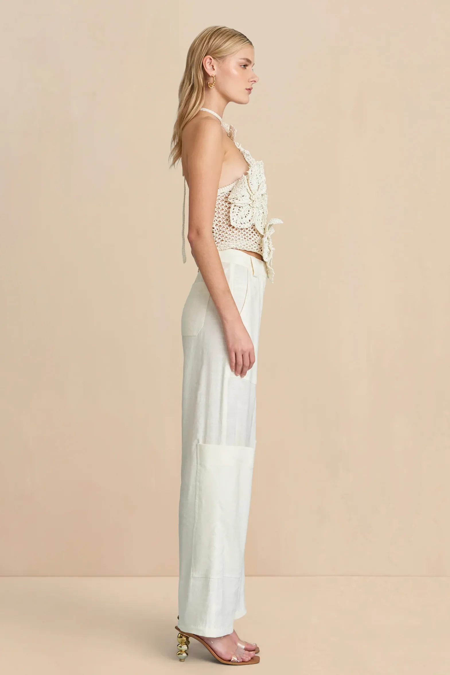 Tops>Cult Gaia NAZANIN CROCHET TOP - Off White