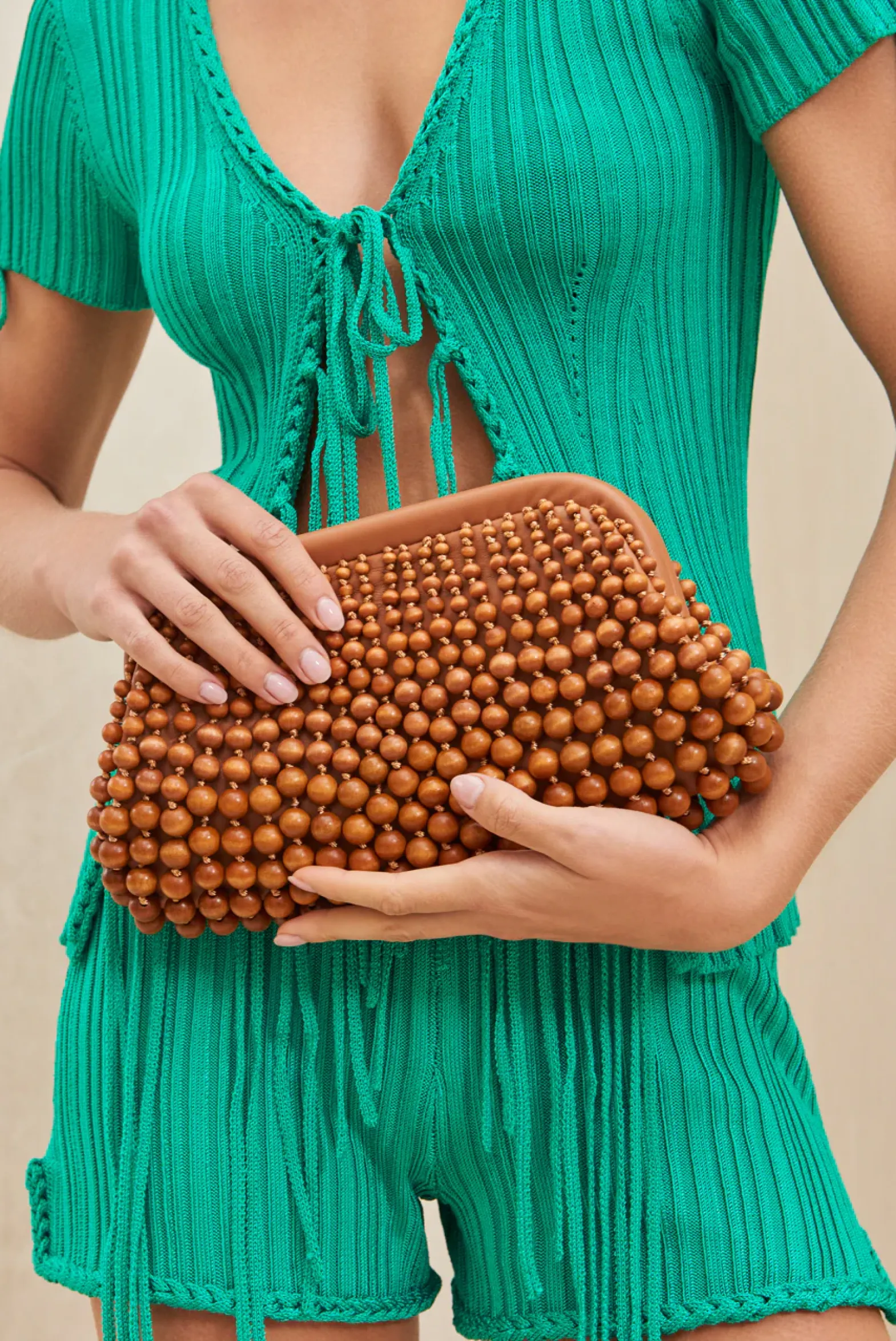 Clutches>Cult Gaia NIA CLUTCH - Chestnut