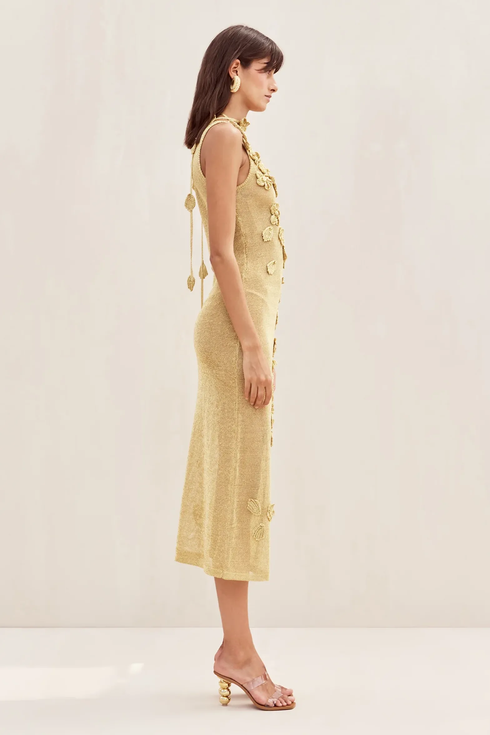 Dresses>Cult Gaia PEMMA CROCHET DRESS - Gold