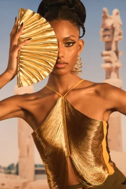 Tops>Cult Gaia QUELLA TOP - Gold