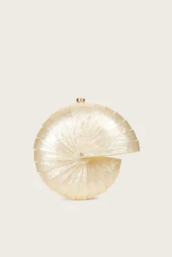 Mini Bags|Clutches>Cult Gaia SIRENA CLUTCH - Ivory