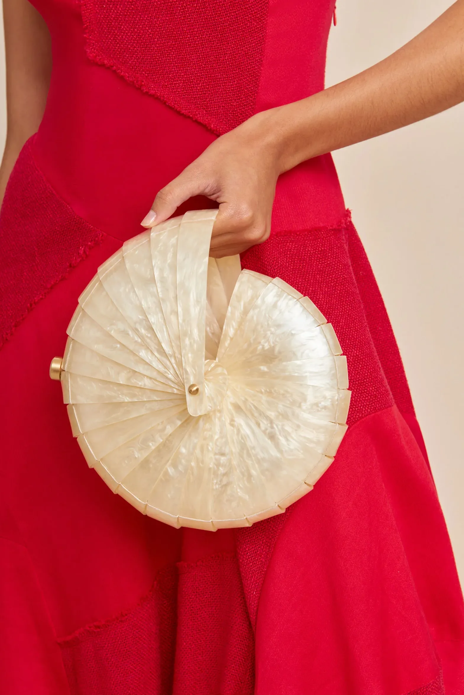 Mini Bags|Clutches>Cult Gaia SIRENA CLUTCH - Ivory