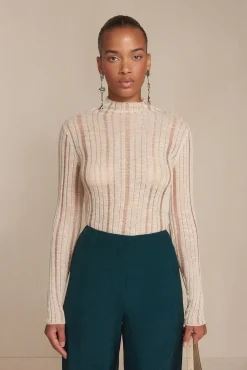 Tops|Knits>Cult Gaia SKIVY KNIT TOP - Mushroom