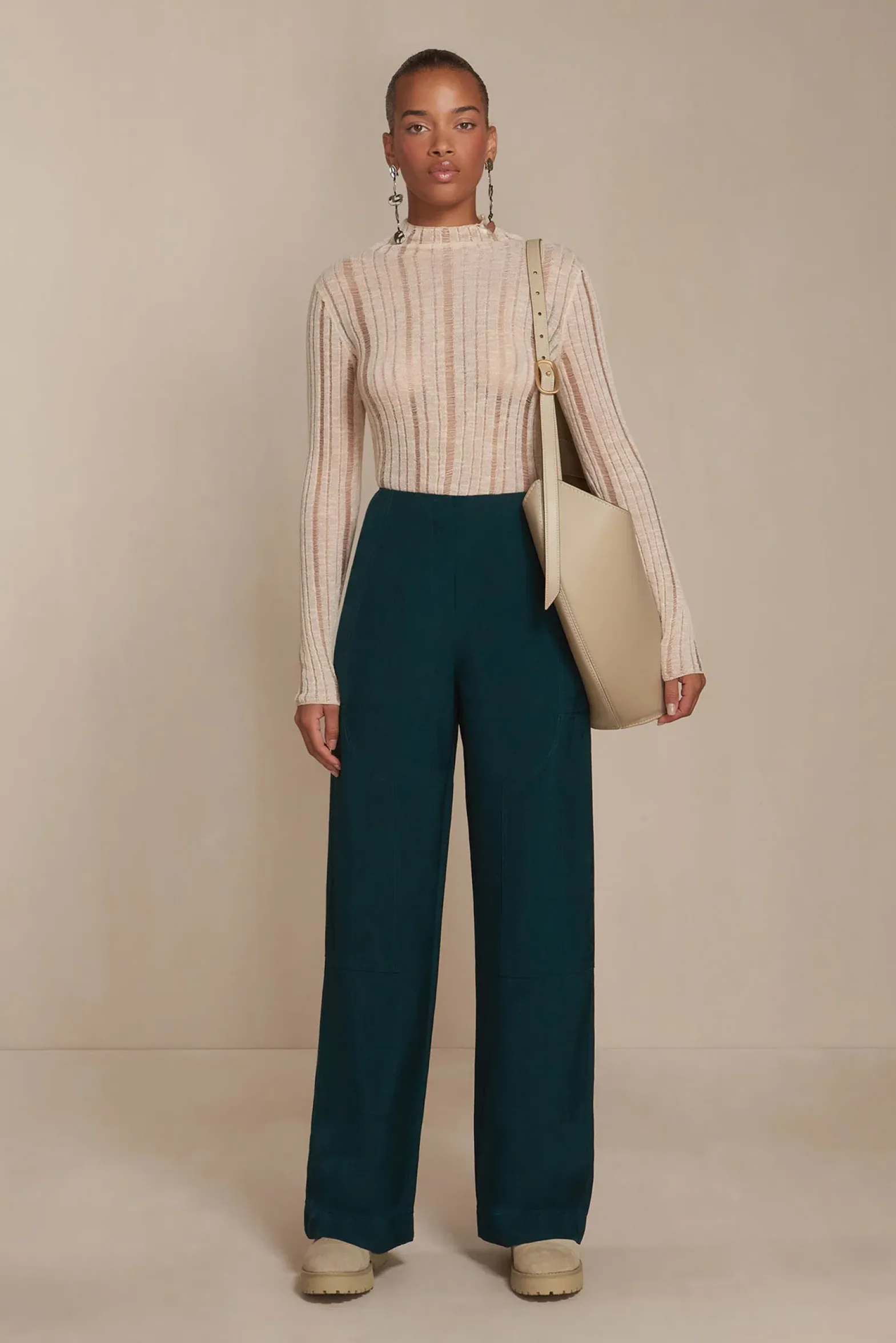 Tops|Knits>Cult Gaia SKIVY KNIT TOP - Mushroom