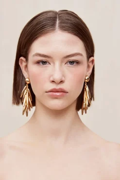 Earrings|Jewelry>Cult Gaia SUNELLA EARRING - Shiny Brass