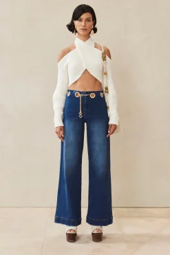 Bottoms>Cult Gaia SYDNEY PANT - Rinse Wash