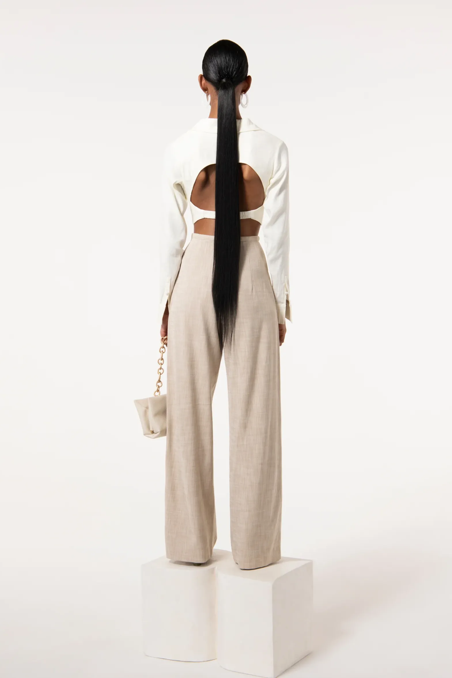 Bottoms>Cult Gaia TASHA PANT - Ecru