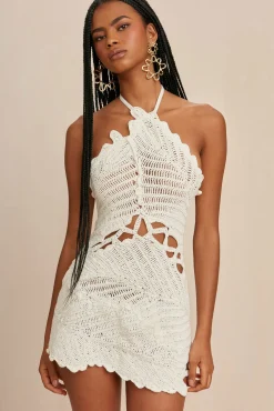 Dresses>Cult Gaia UNDINA CROCHET DRESS - Off White