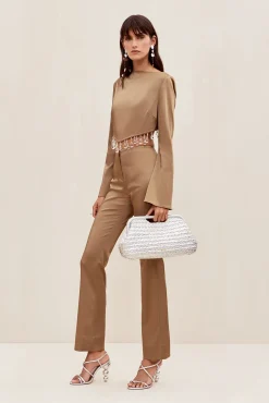 Bottoms>Cult Gaia VILLIE PANT - Affogato