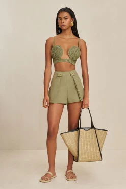 Bikinis>Cult Gaia VIVIANA CROCHET TOP - Tea